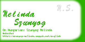 melinda szunyog business card